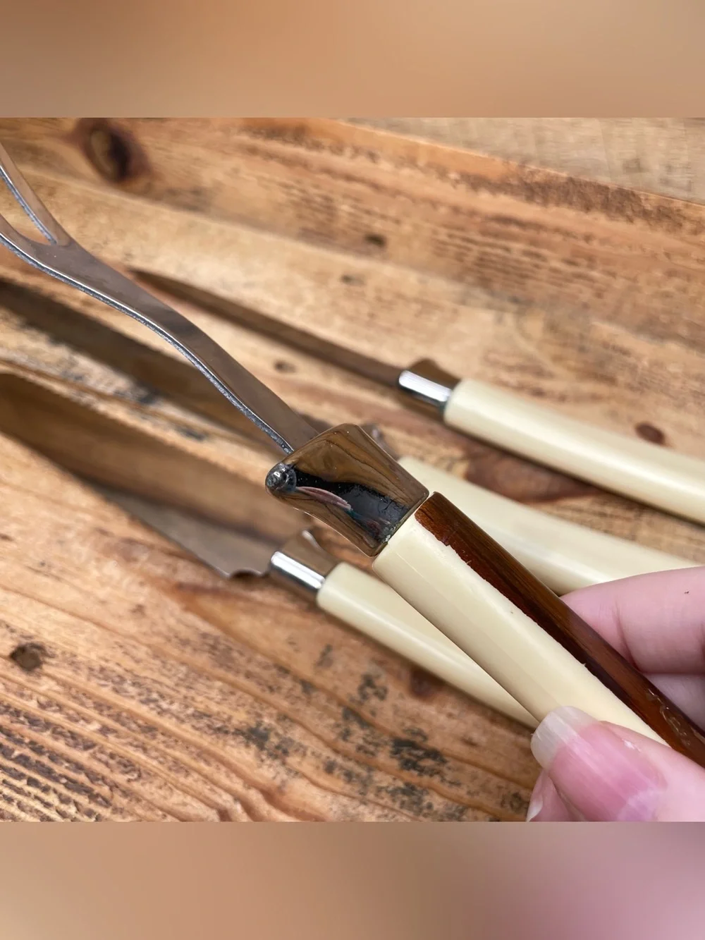 VINTAGE Sheffield Fleur D'Or Stainless Steak Knives, Carving Set,  Cake & Frozen